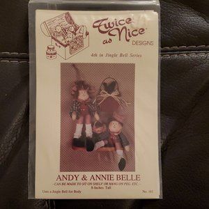 Andy & Annie Belle Twice as Nice Designs 8" Bell Doll Pattern New/Uncut 1992